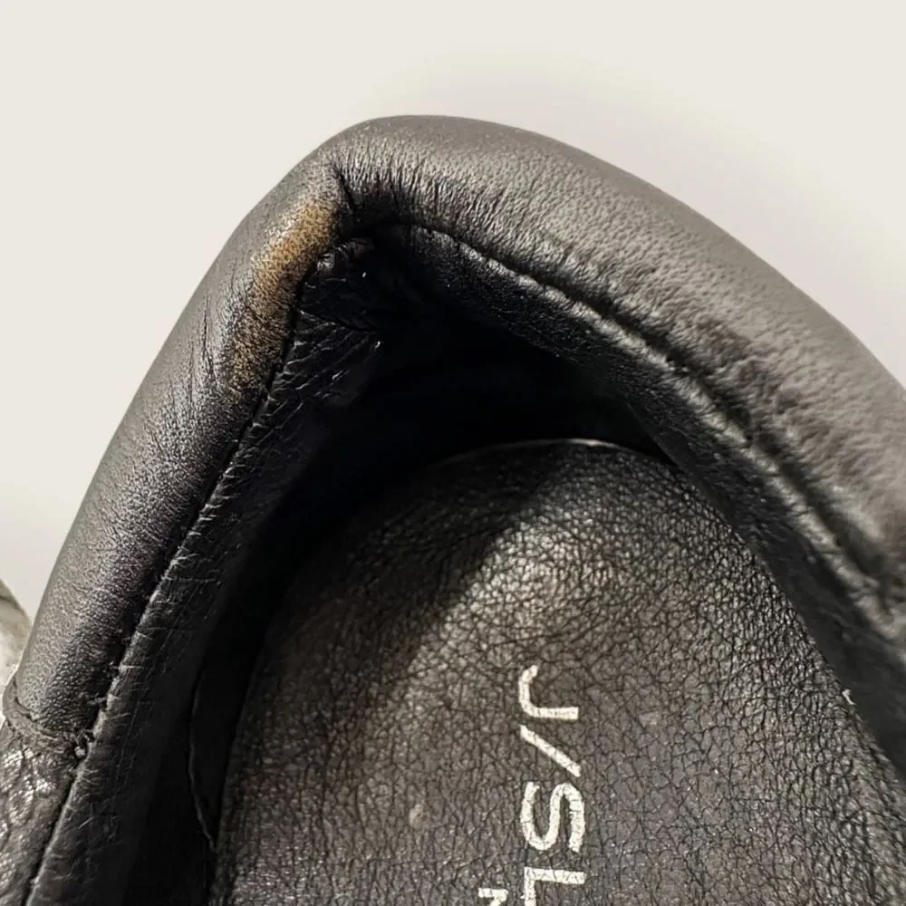 J/ Slides nyc metallic snakeskin platform sneakers women’s size 7.5 black